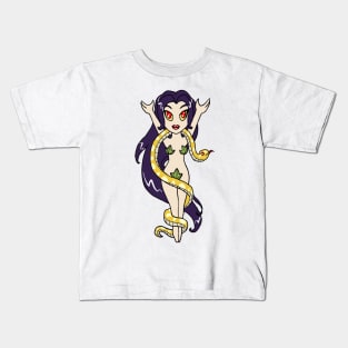Succubus Demon Lilith with Snake CHIBI MONSTER GIRLS Series I Kids T-Shirt